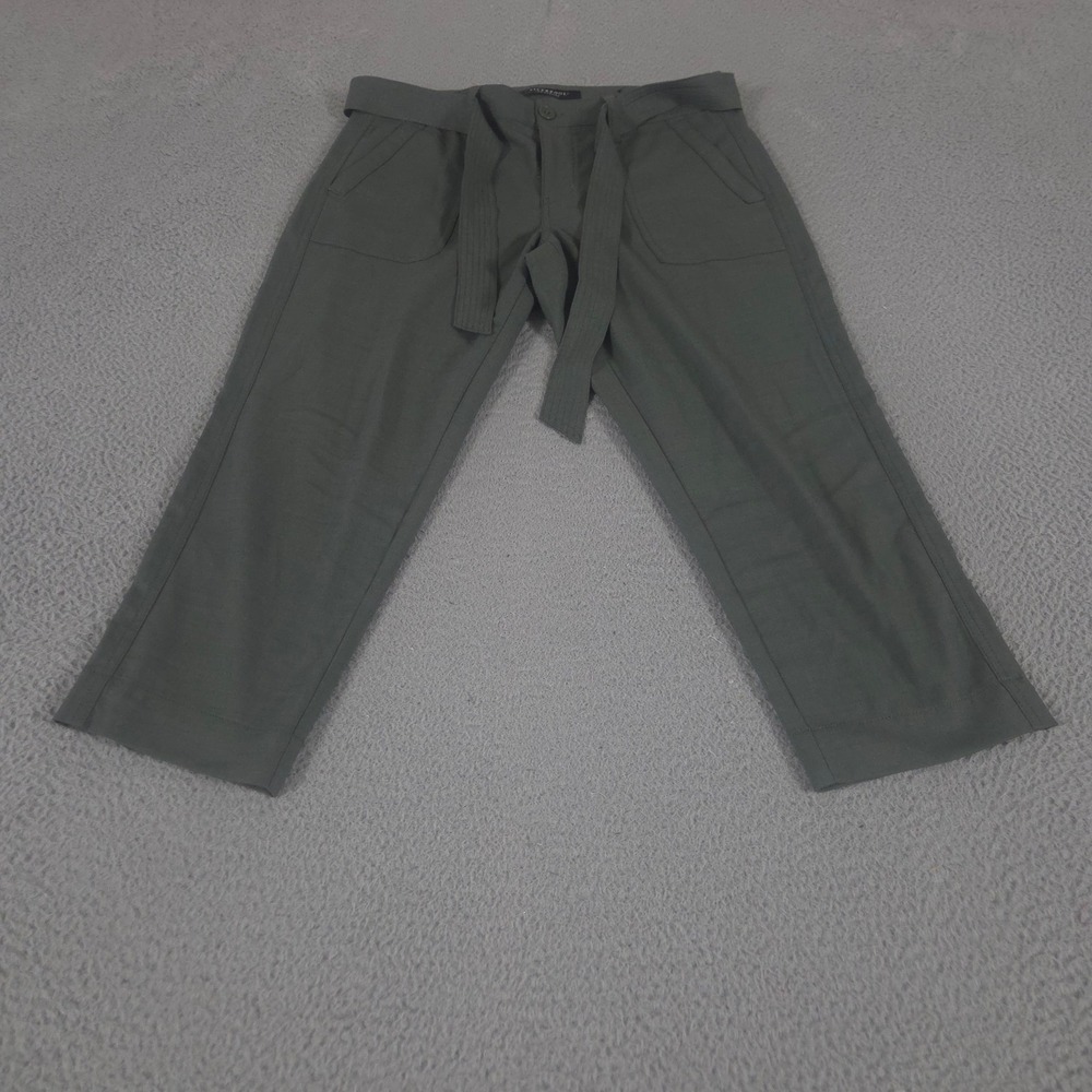 Liverpool Pants Womens 29/8 Fennel Green Straight Leg Belted Utility Cargo Ankle